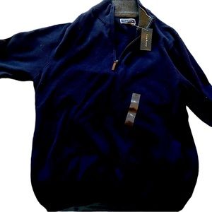 Club Room Mens Stripe Cotton Sweater Blue Size Xx Large